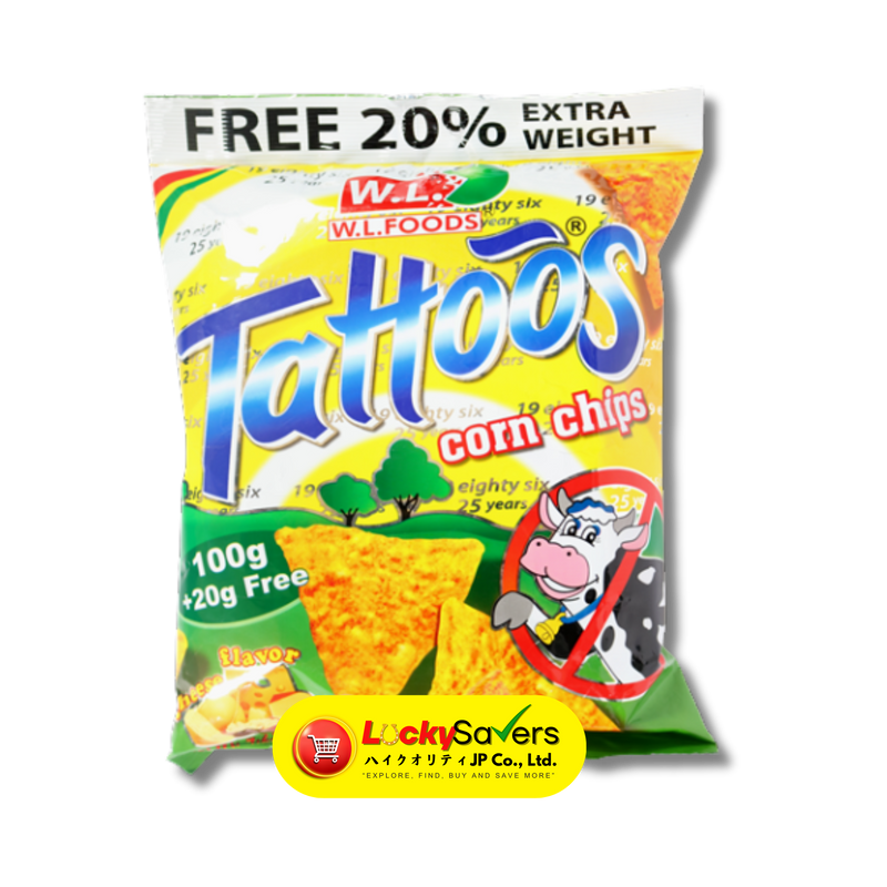 WL Tattoos Corn Chips Cheese (120g)