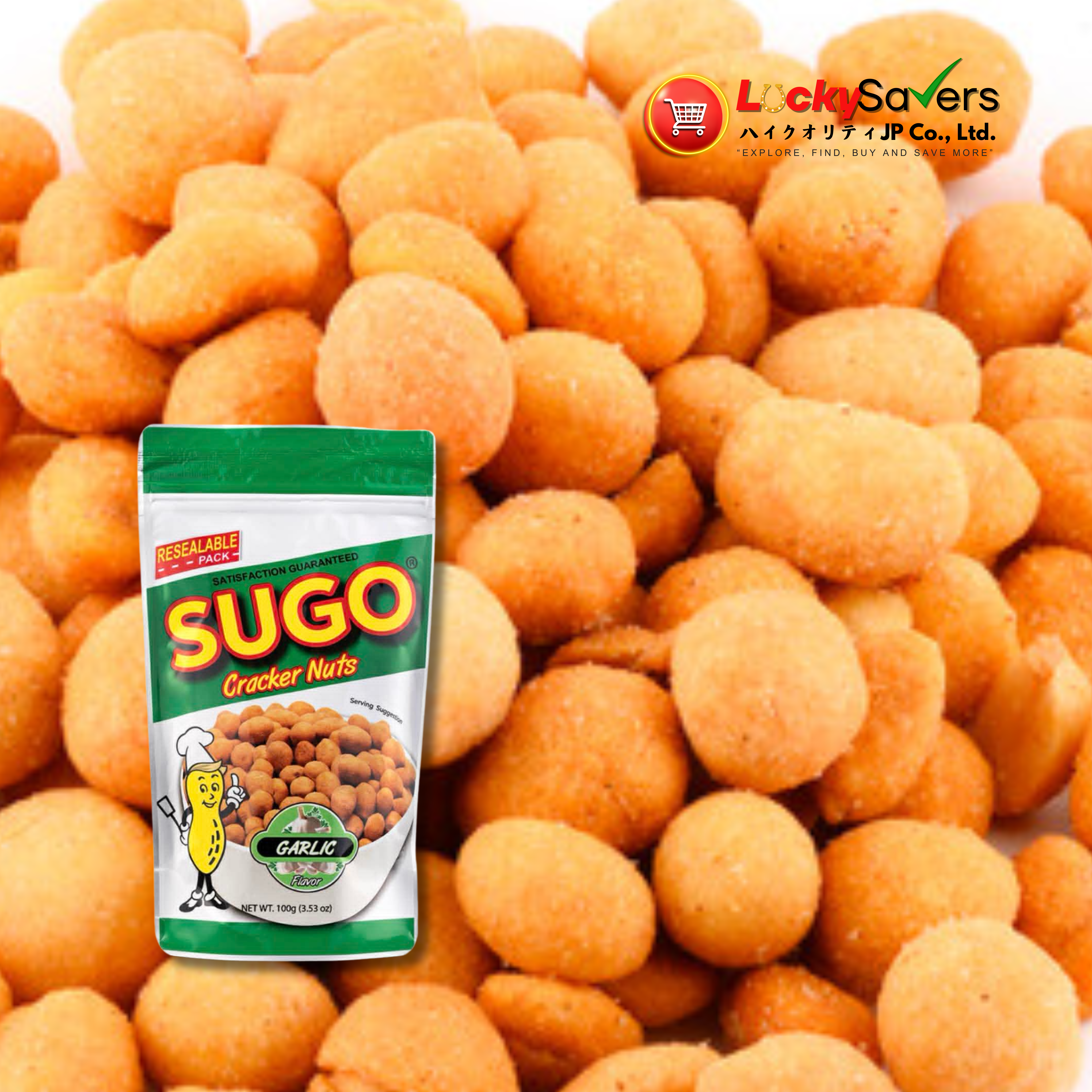 JOC Sugo Cracker Nuts (Garlic) (100g)