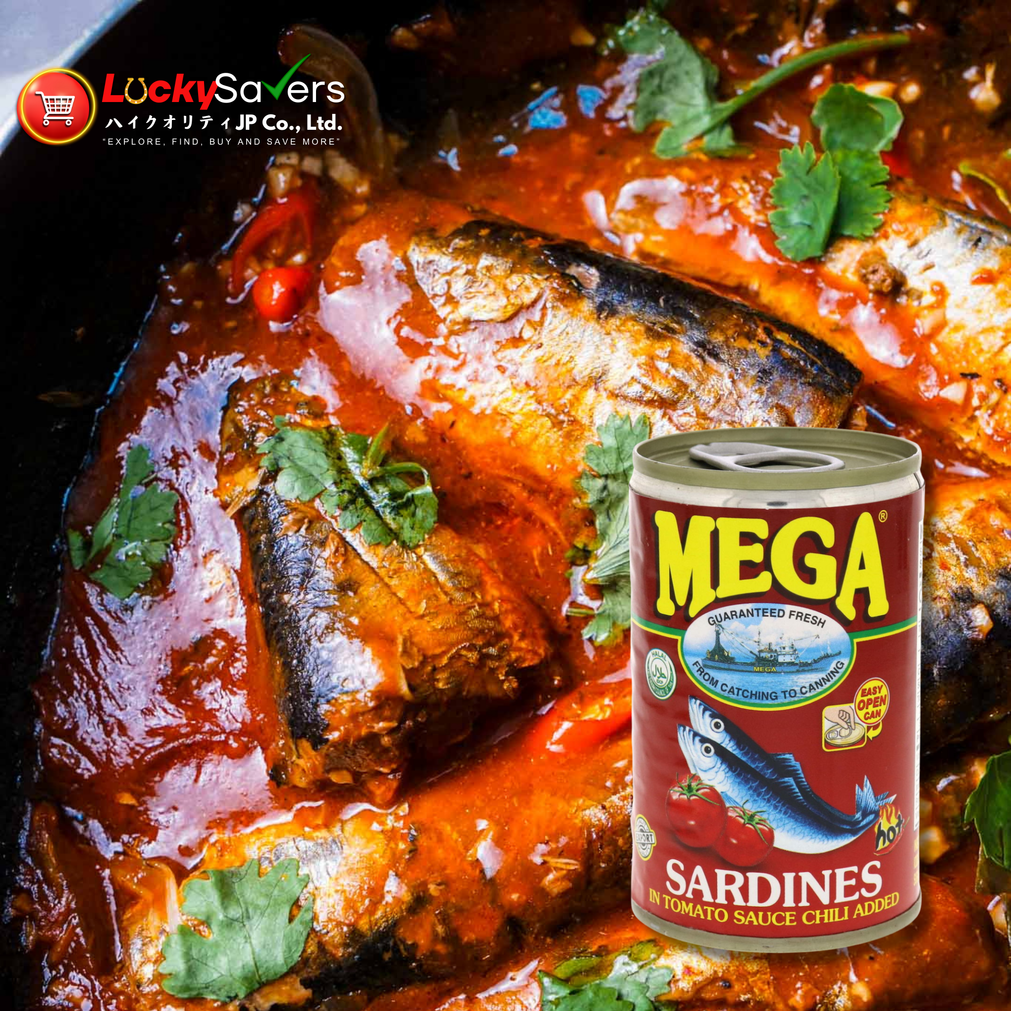 MEGA sardines in tomato sauce Chili Added (155g)