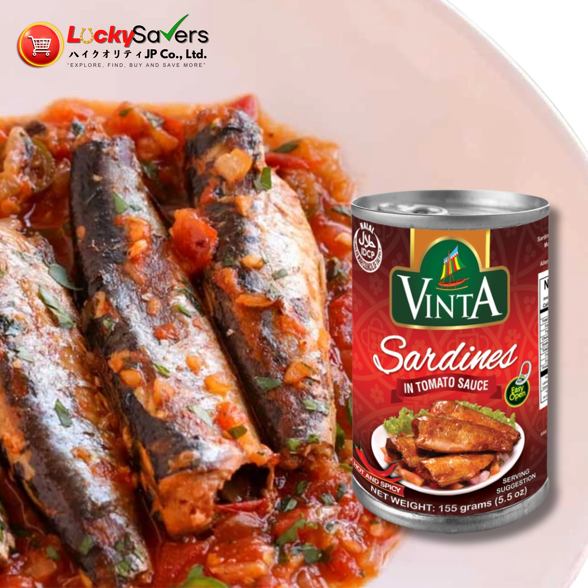 VINTA Sardines in Tomato Sauce Hot (155g)