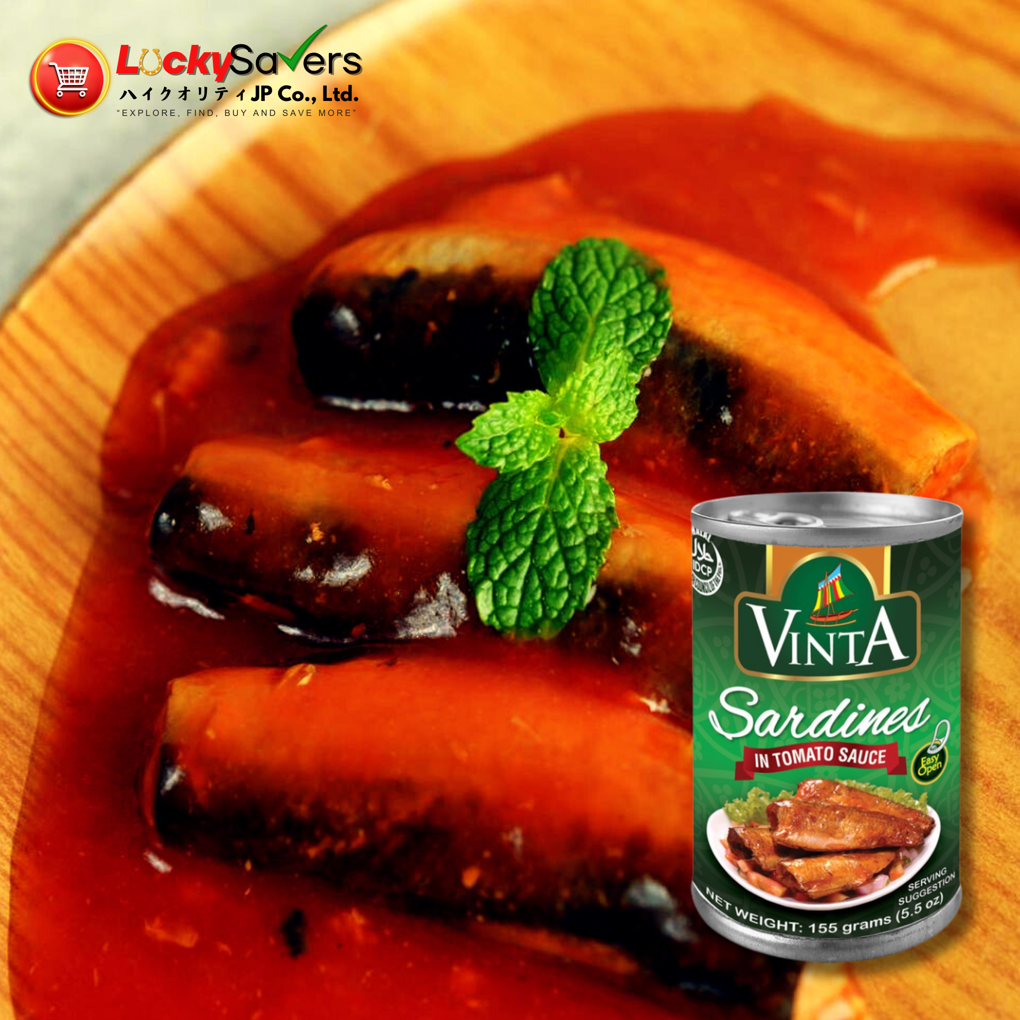 VINTA Sardines in Tomato Sauce Regular (155g)